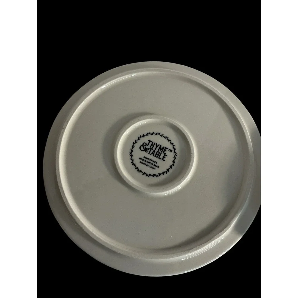 Thyme & Table Medallion Stoneware Spoon Rest Trivet & Sm Lidded Canister